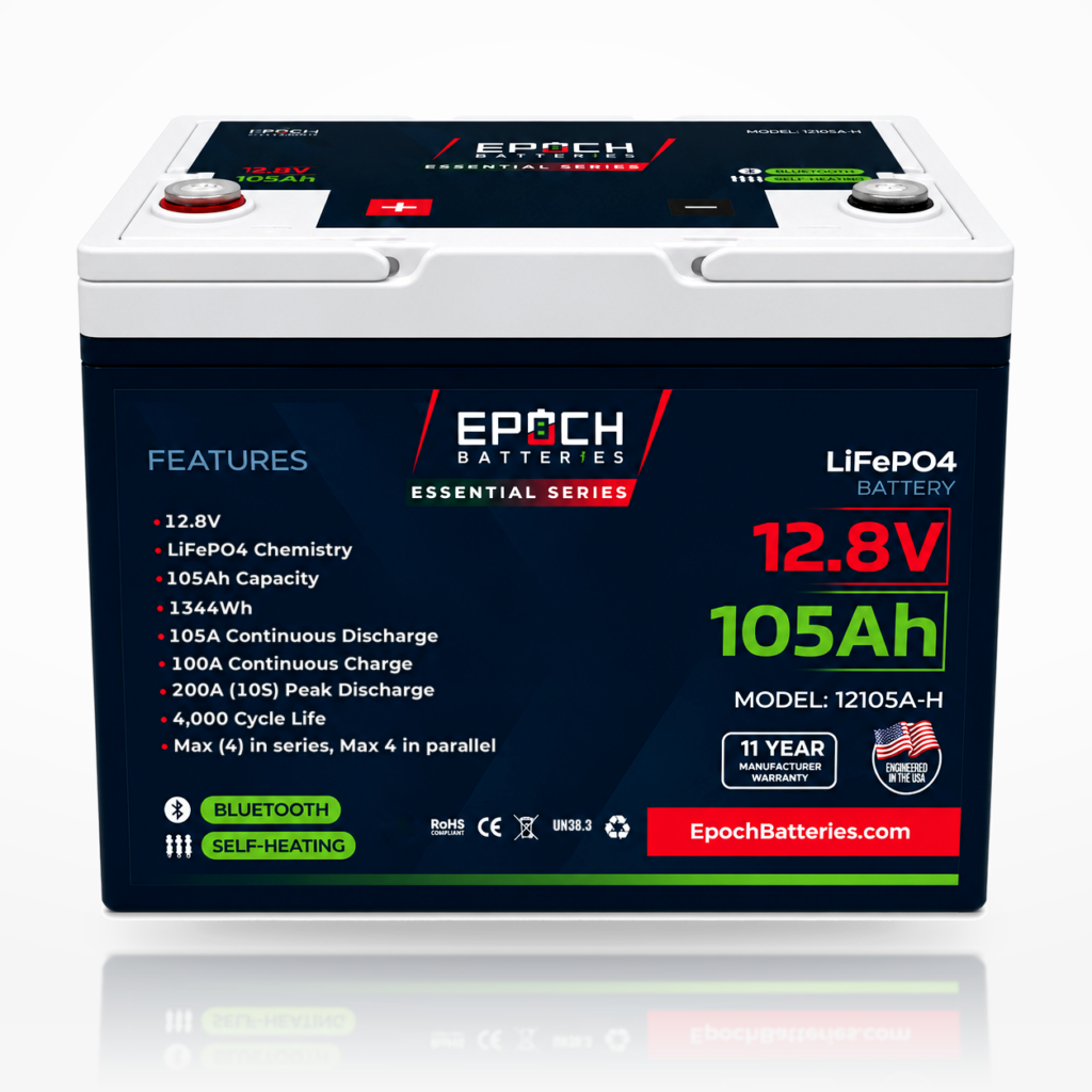 Epoch Lithium Battery 12V 105Ah Essential Series Heated LiFePO4